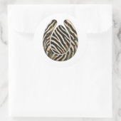 Rond Zebra Botanical Hoofprint Nature Sticker (Sac)