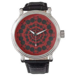 rond zwart fietsen elegant ontwerp horloge