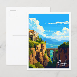 Ronda Spain Art Travel illustratie Briefkaart