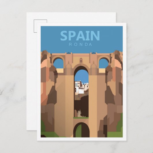 Ronda Spanje Kunst Reizen Illustratie Briefkaart (Voorkant / Achterkant)