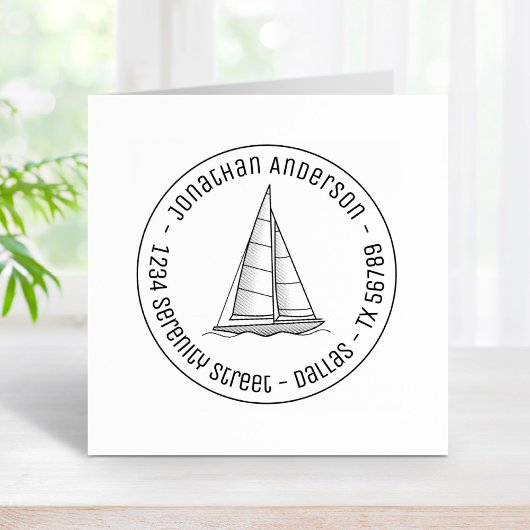 Rondadres Nauze-zeilboot Rubberstempel
