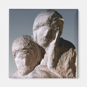 Rondanini Pieta, detail van de hoofden van Christu Magneet