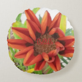 Rondbloemige katoen A Rond Kussen