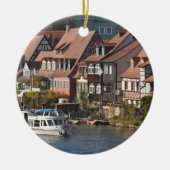 Rondboot in Little Venice en River Regnitz Keramisch Ornament (Voorkant)