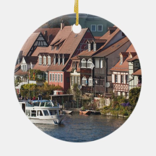 Rondboot in Little Venice en River Regnitz Keramisch Ornament (Achterkant)