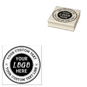 Ronde aangepaste tekst met logo rubberstempel (Gestempeld)