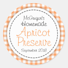 Ronde abrikoos conserveren jam sinaasappel voedsel ronde sticker