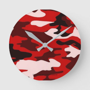 Ronde Acryl Wandklok - Camouflage Klok