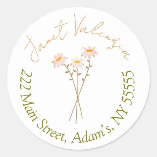 Ronde adresetiketten ronde sticker (Voorkant)