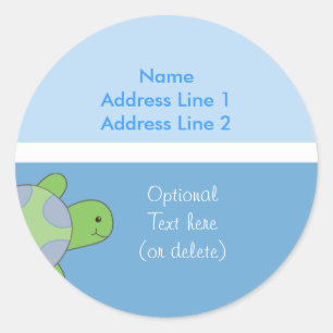 Ronde Adresetiketten Zee Schildpad Licht & Donkerb Sticker