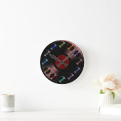 Ronde Album vinyle Retro LP Boho Round Horloge (Maison)