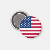 Ronde Amerikaanse vlag Magneet (Voorkant / Achterkant)