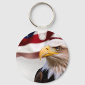 Ronde Amerikaanse vlag Sleutelhanger (Achterkant)
