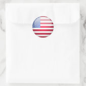 Ronde Amerikaanse vlag Sticker (Tas)