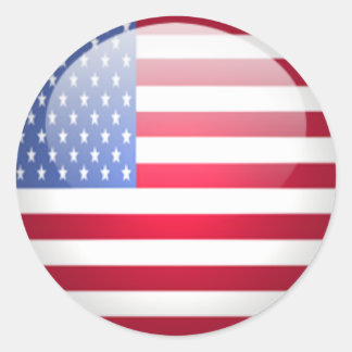 Ronde Amerikaanse vlag Sticker