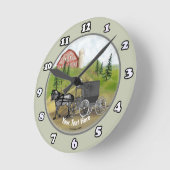 Ronde Amish Buggy Horloge De Retour (Angle)