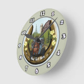 Ronde Amish Road Trip Horseshoe horloge (Angle)