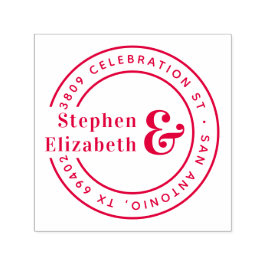 Ronde Ampersand Bruiloft Retouradres Zelfinktende Stempel