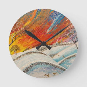Ronde Anglais hiver Jour Noël Horloge