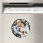 Ronde antieke lijst met monogram foto magneet (Insitu (Vaatwasser))