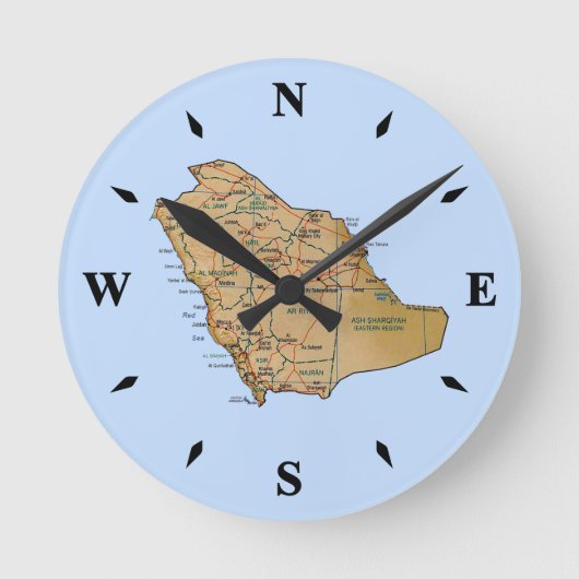 Ronde Arabie Saoudite Carte Horloge (Recto)