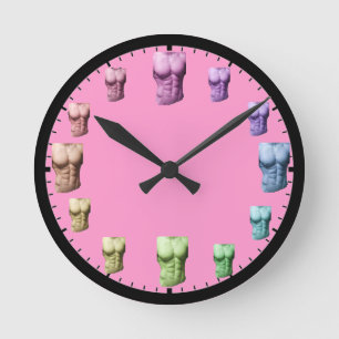 Ronde Arc-en-ciel Abs Mur horloge rose