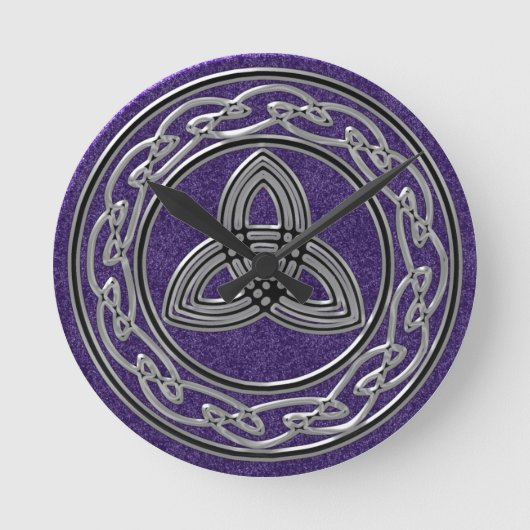 Ronde Argent sur Roue Celtique Violet et Horloge Trinity (Recto)
