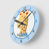 Ronde Art par Jess Giraffe Horloge (Angle)