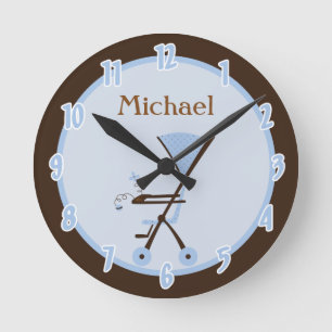 Ronde Baby Room Boy Horloge personnalisée
