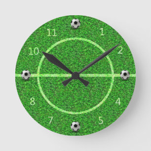 Ronde Bal De Football De Football - Mur Horloge