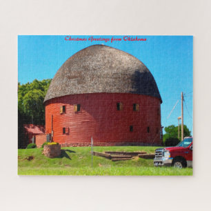 Ronde Barn Oklahoma. Kerstgroeten Legpuzzel