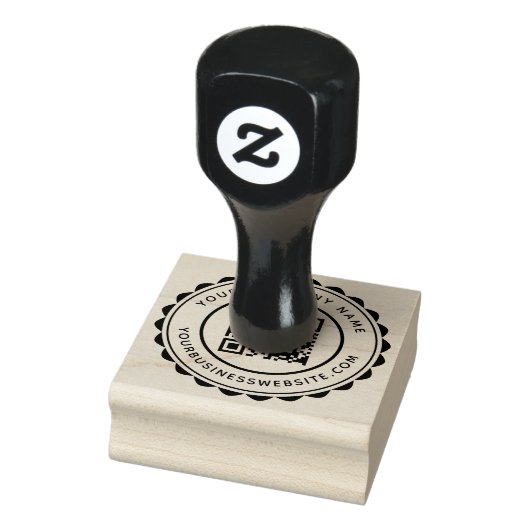 Ronde bedrijfsnaam en URL aangepaste QR-code Rubberstempel (Stempel)