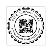 Ronde bedrijfsnaam en URL aangepaste QR-code Zelfinktende Stempel (Design)