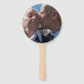 Ronde begrafenisprogramma Fan Custom Memorial Keep Handwaaier (Voorkant)