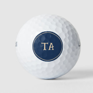 Ronde Beige Beginletters of Naam met Blauw Golfballen