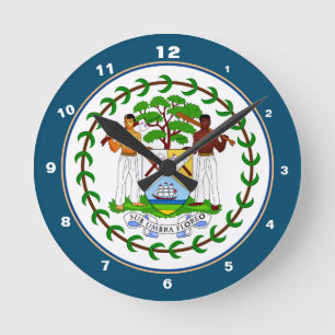 Ronde Bélize Flag & Belize à la mode / horloge design