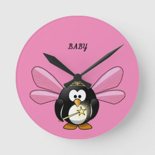 RONDE BELLE PETITE HORLOGE DE MUR ROSE AVEC UNE PHOTO DE