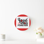 Ronde Belle Saint Valentin tendance Red Wall horloge (Maison)