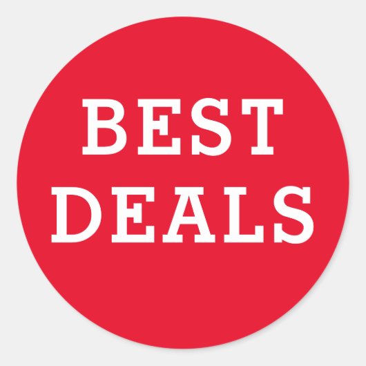 Ronde Beste Deal Rood en wit Ronde Sticker (Voorkant)