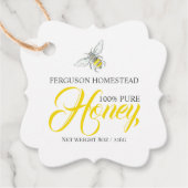 Ronde bijenkunst honing geel potje swing label (Voorkant)