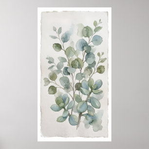Ronde Blad Eucalyptus Watercolour Poster