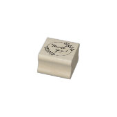 Ronde bladeren dubbele krans dank u 1x1 	rubberstempel (Stempel)