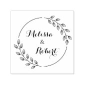 Ronde bladeren krans aangepaste namen zelfinktende stempel (Design)