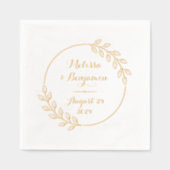 Ronde Bladeren Krans Bruiloft Folie Servetten (Voorkant)