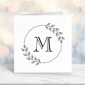 Ronde bladeren krans monogram Initiaal Zelfinktende Stempel
