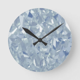 Ronde Blancs Diamants Mur Horloge Moyenne