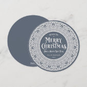 Ronde Blauw + Wit Keltisch Feestdagenkaart (Voorkant / Achterkant)