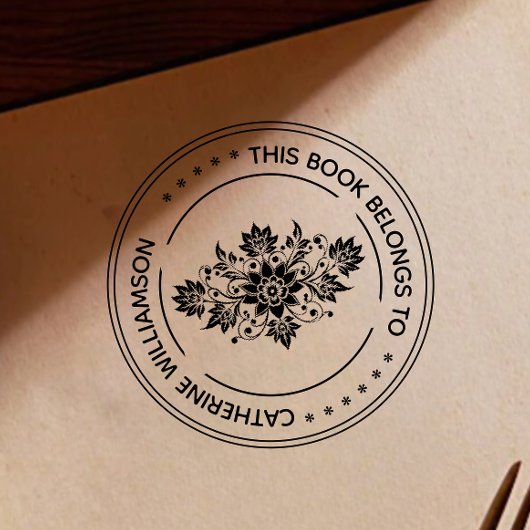 Ronde  bloem Dit boek behoort tot Rubberstempel