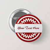 Ronde Bloem - Robijn Rood Button 5,7 Cm (Voorkant /achterkant)
