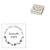 Ronde Bloemen Script Bibliotheek Boek Rubberstempel (Gestempeld)